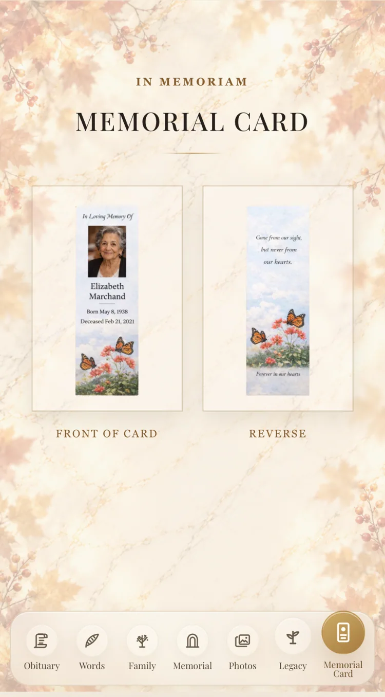 Memorial Card